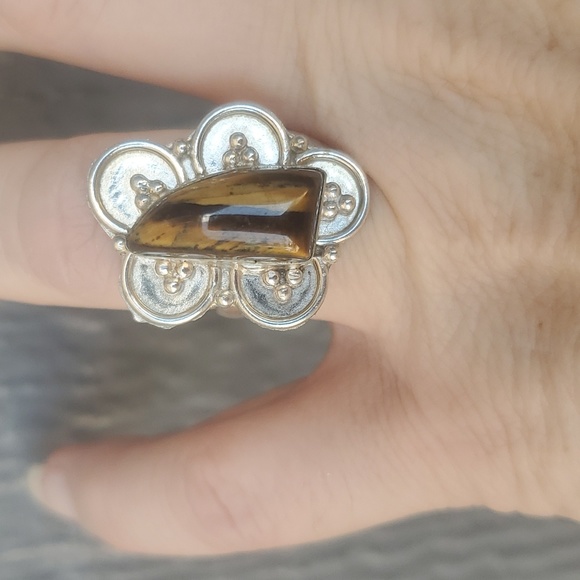 ***$15 Sale*** New Tiger Eye 925 Silver Ring. - Picture 2 of 12